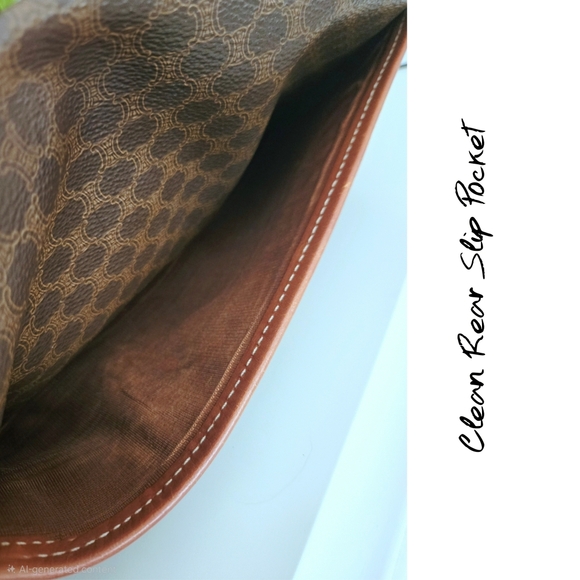 Authentic CELINE Macadam Pochette Clutch Crossbody Wallet WOC Shoulder Bag - Picture 5 of 15